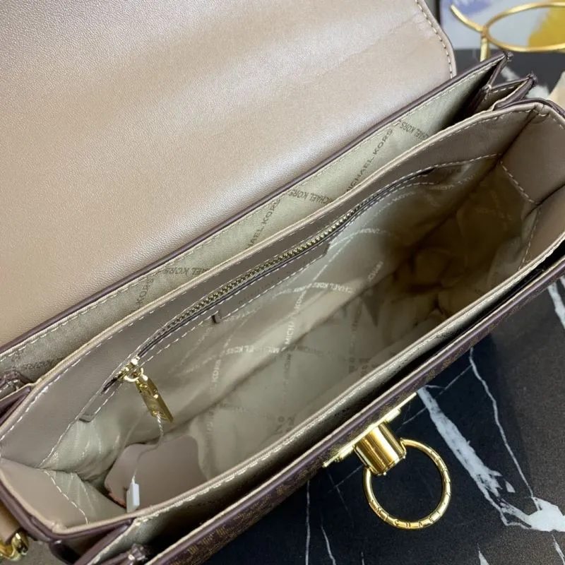 Michael Kors Brown Monogram Crossbody Handbag - Image 8