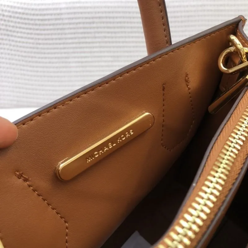 Michael Kors Brown Leather Tote Handbag - Image 8