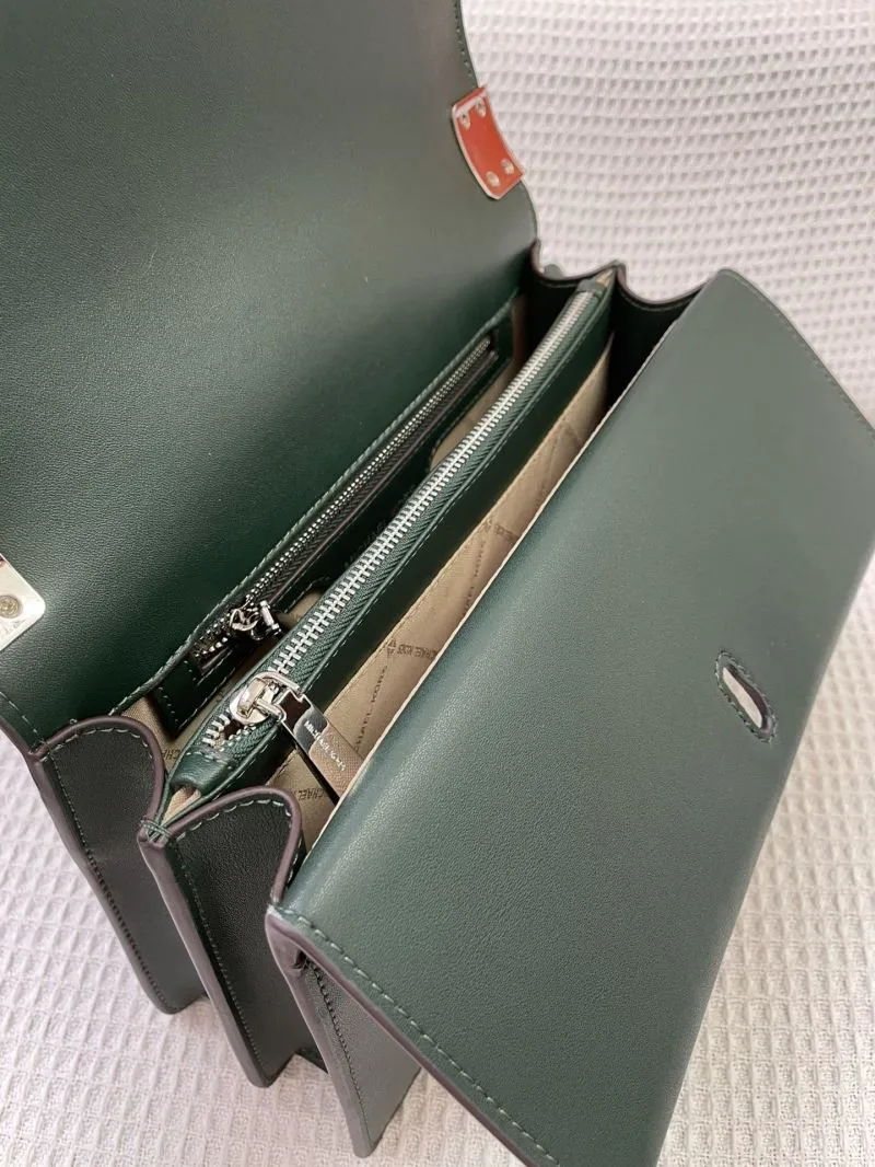 MK Dark Green Crossbody Handbag H21038 25cm - Image 8