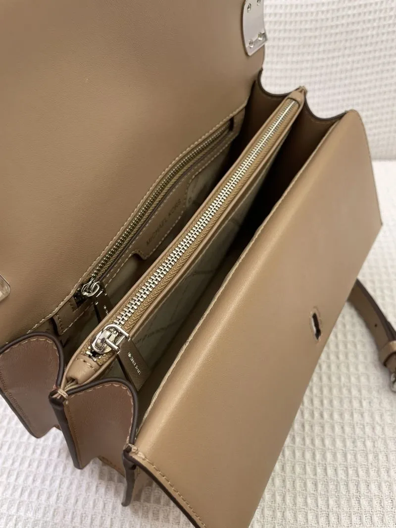 MK Beige Top Handle Crossbody Handbag H21038 25cm - Image 8