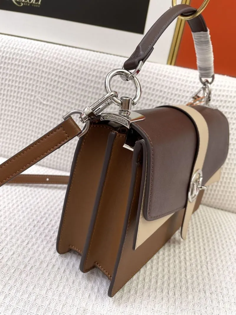MK Brown Beige Handbag H21038 25cm Crossbody Bag - Image 6