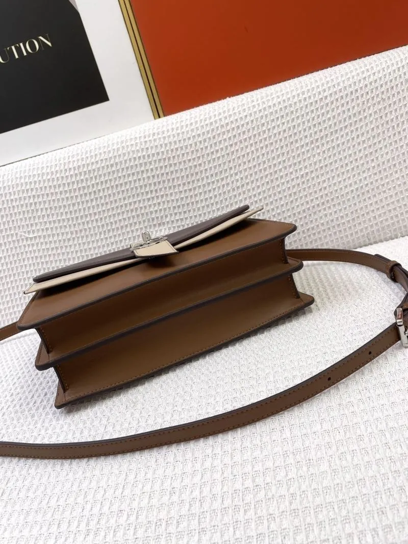 MK Brown Beige Handbag H21038 25cm Crossbody Bag - Image 7