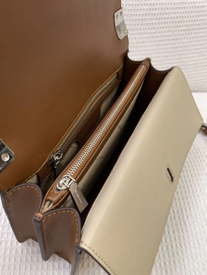 MK Brown Beige Handbag H21038 25cm Crossbody Bag - Image 8