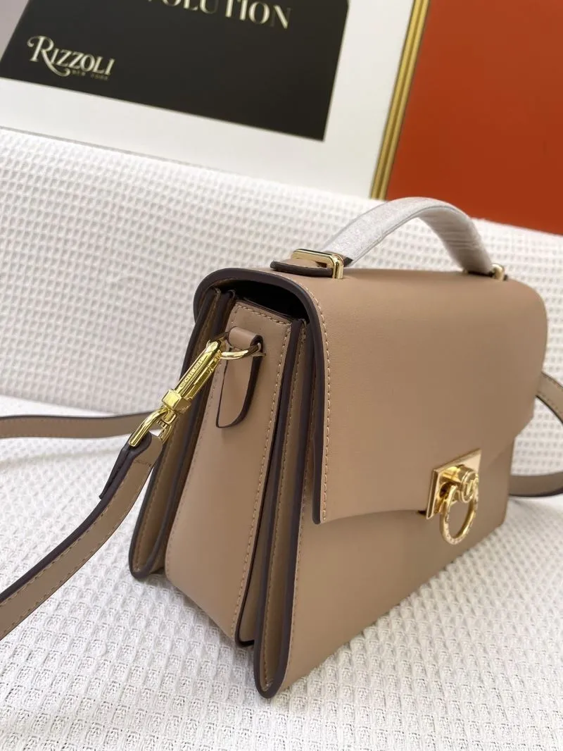 MK Tan Leather Crossbody Handbag H9657 24CM - Image 5