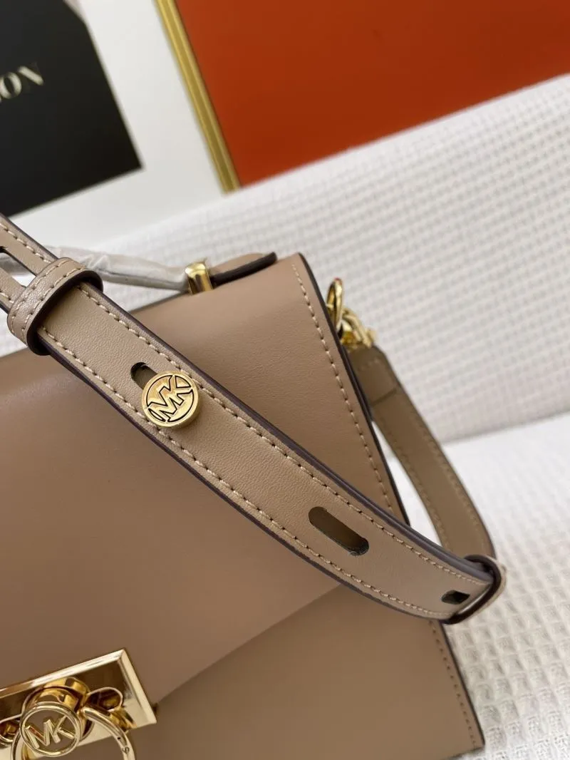 MK Tan Leather Crossbody Handbag H9657 24CM - Image 6