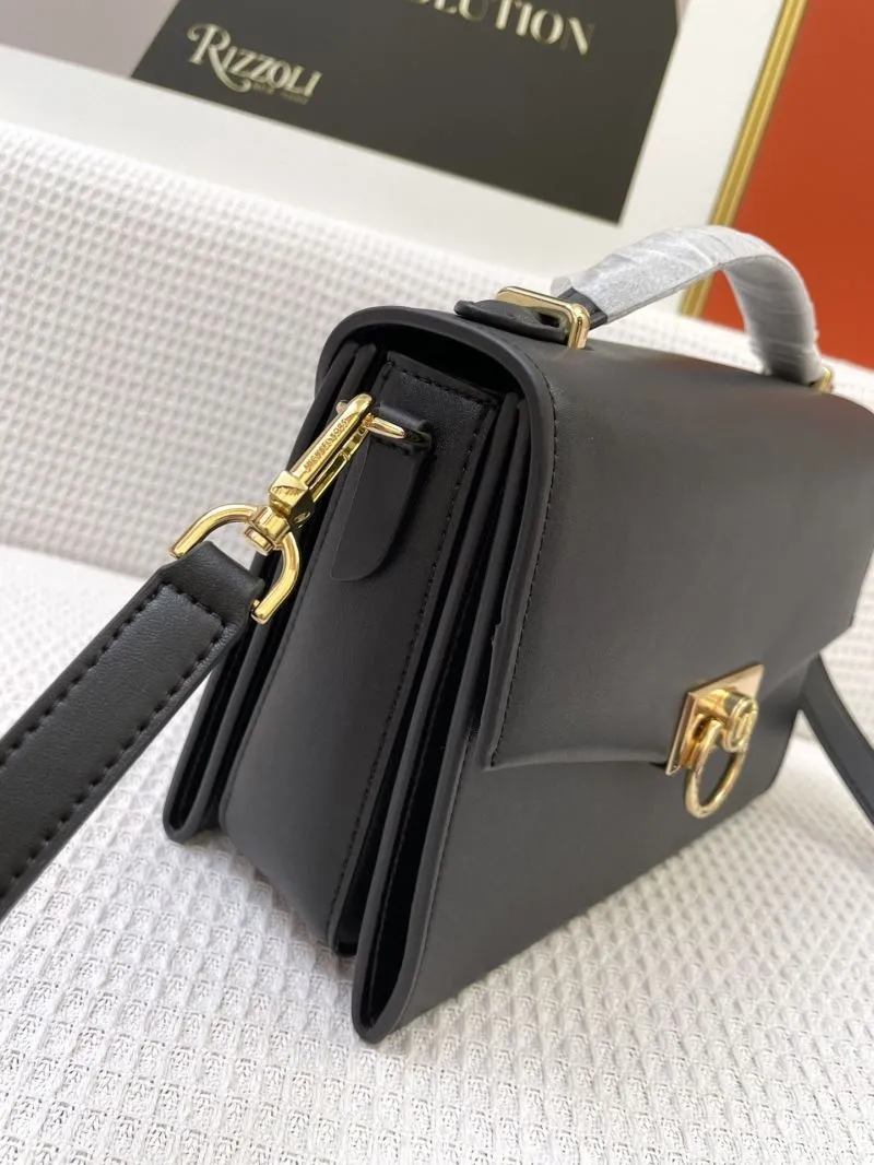 MK Black Leather Crossbody Handbag H9657 Size 24cm - Image 5