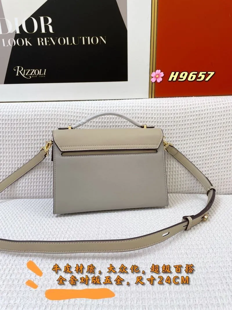 Alternative view of MK Gray Leather Crossbody Bag H9657 24CM