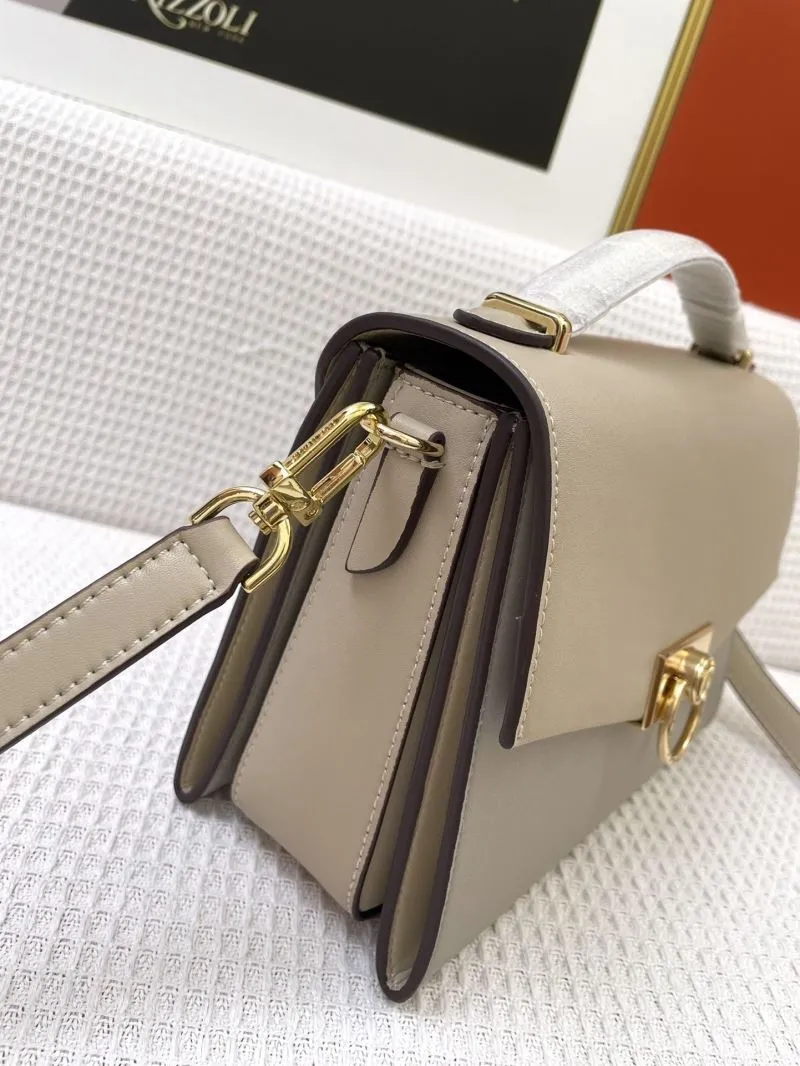 MK Gray Leather Crossbody Bag H9657 24CM - Image 5