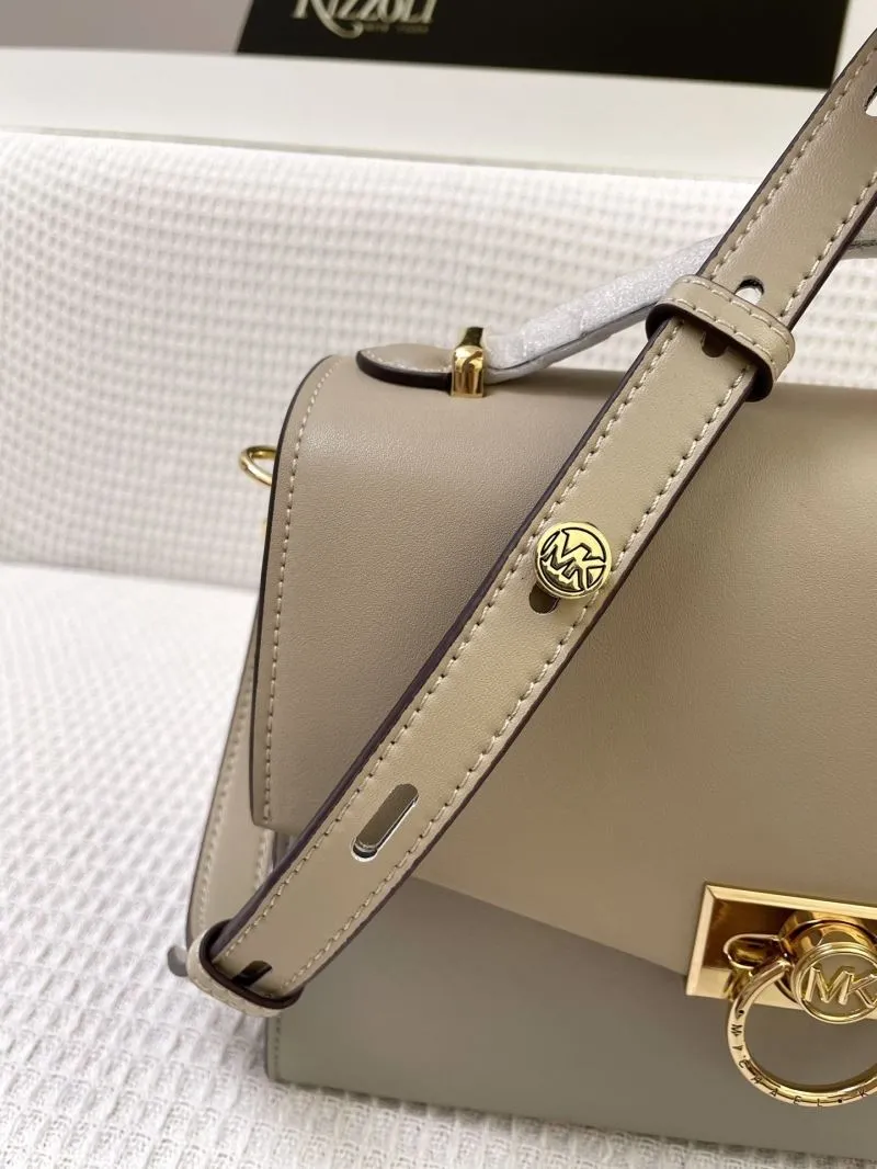 MK Gray Leather Crossbody Bag H9657 24CM - Image 6