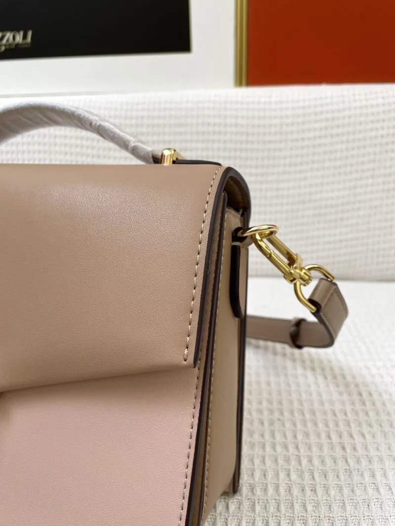 MK H9657 Beige Leather Crossbody Handbag 24CM - Image 6