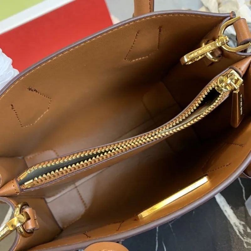 Michael Kors Brown White Checkered Tote Bag - Image 8