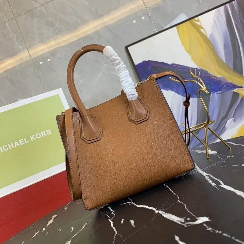Michael Kors Brown Leather Tote Handbag Size 22x19x11cm 82 - Image 3