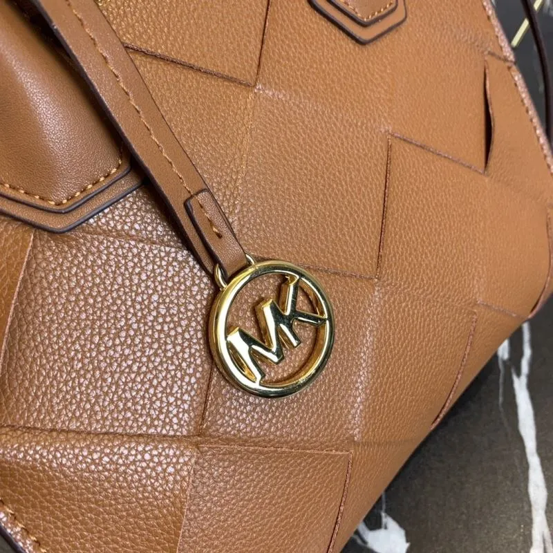 Michael Kors Brown Leather Tote Handbag Size 22x19x11cm 82 - Image 5