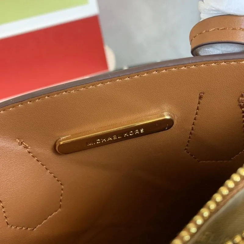 Michael Kors Brown Leather Tote Handbag Size 22x19x11cm 82 - Image 9