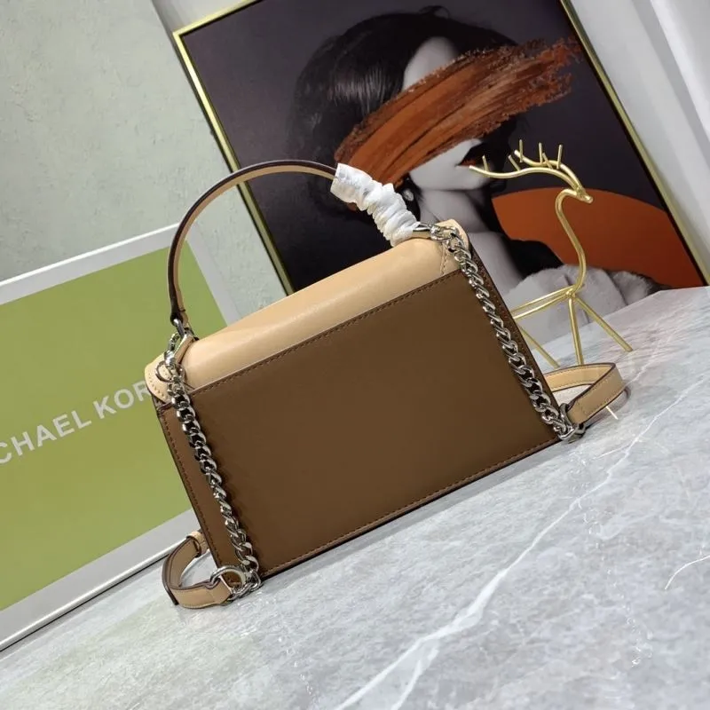 Michael Kors MK-89 Two-Tone Leather Crossbody Handbag 23cm - Image 3