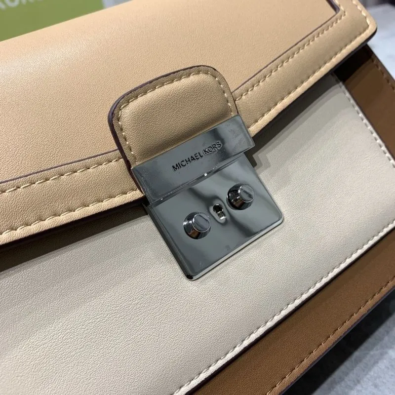 Michael Kors MK-89 Two-Tone Leather Crossbody Handbag 23cm - Image 4