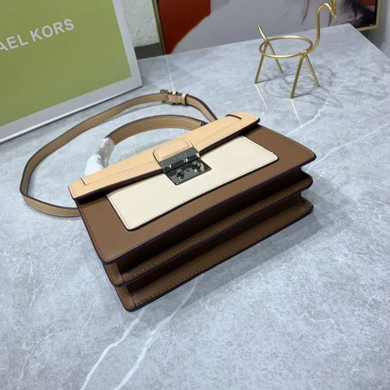 Michael Kors MK-89 Two-Tone Leather Crossbody Handbag 23cm - Image 7