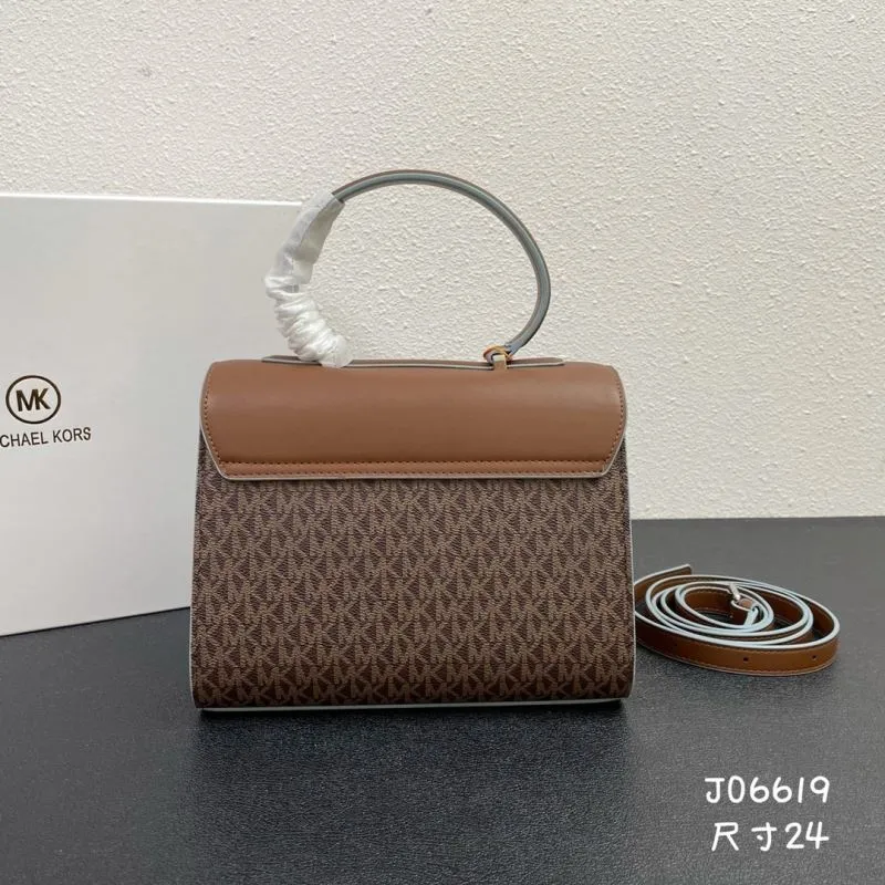 Michael Kors Brown Top Handle Satchel Bag J06619 Size 24 - Image 3