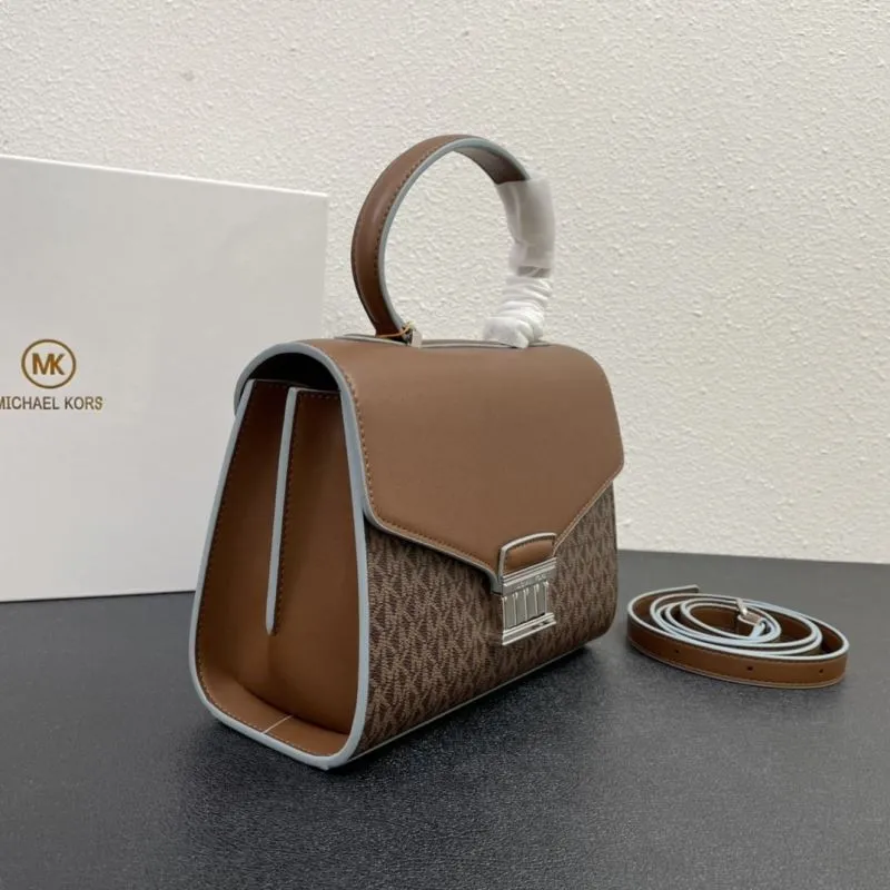 Michael Kors Brown Top Handle Satchel Bag J06619 Size 24 - Image 4