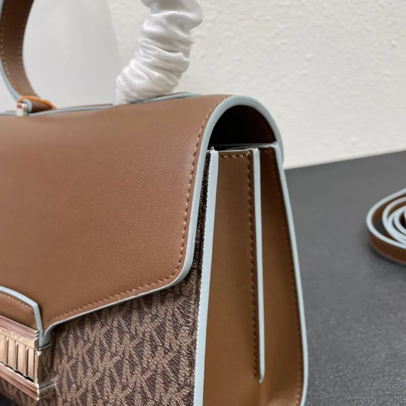 Michael Kors Brown Top Handle Satchel Bag J06619 Size 24 - Image 6