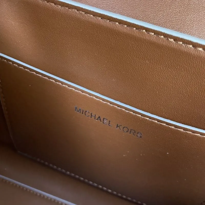Michael Kors Brown Top Handle Satchel Bag J06619 Size 24 - Image 9