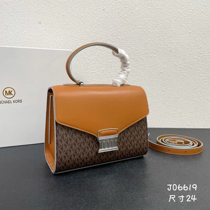 Alternative view of Michael Kors Brown Tan Top Handle Handbag J06619 Size 24