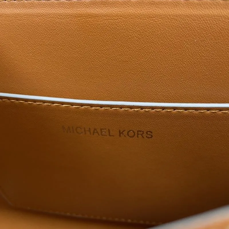 Michael Kors Brown Tan Top Handle Handbag J06619 Size 24 - Image 9
