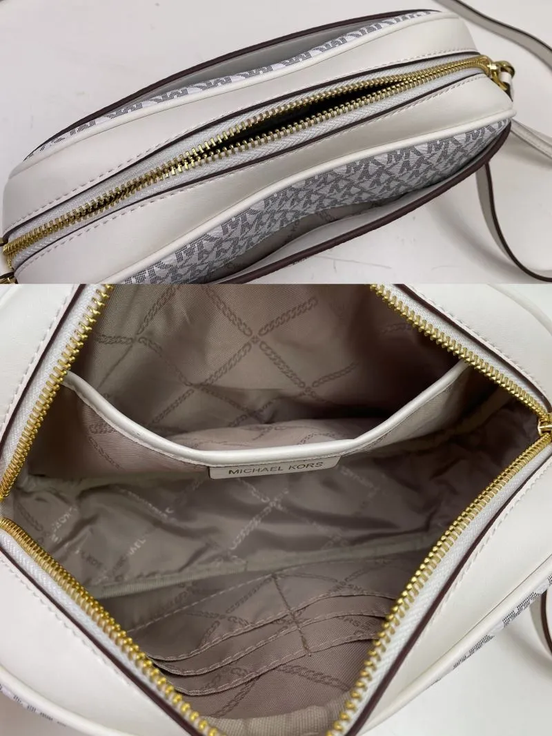 Michael Kors White Monogram Crossbody Bag H09966 24cm - Image 9