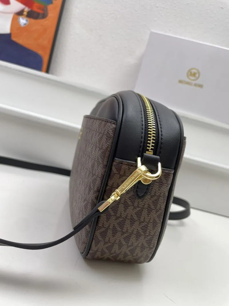 Michael Kors Brown Black Crossbody Satchel Bag H09966 24cm - Image 5
