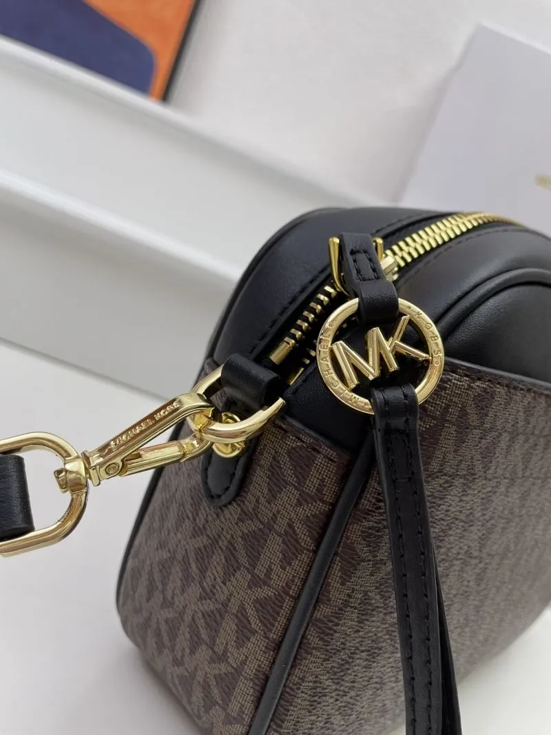 Michael Kors Brown Black Crossbody Satchel Bag H09966 24cm - Image 6