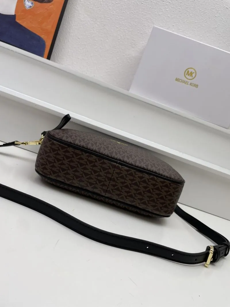 Michael Kors Brown Black Crossbody Satchel Bag H09966 24cm - Image 7