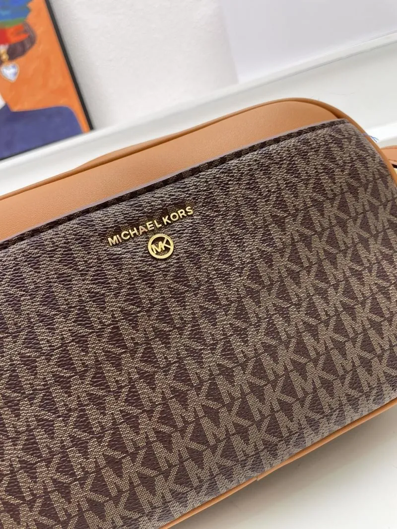 Michael Kors Brown Monogram Crossbody Bag H09966 24cm - Image 4