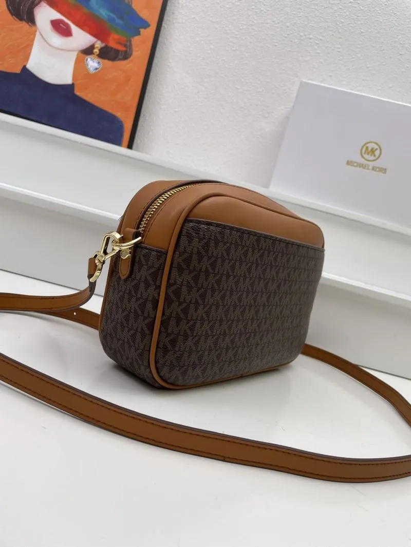 Michael Kors Brown Monogram Crossbody Bag H09966 24cm - Image 5
