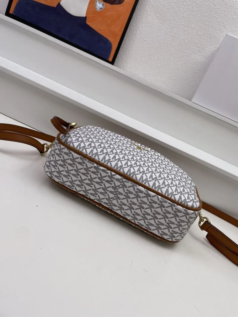 Michael Kors Monogram Crossbody Bag White Brown H09966 24cm - Image 7