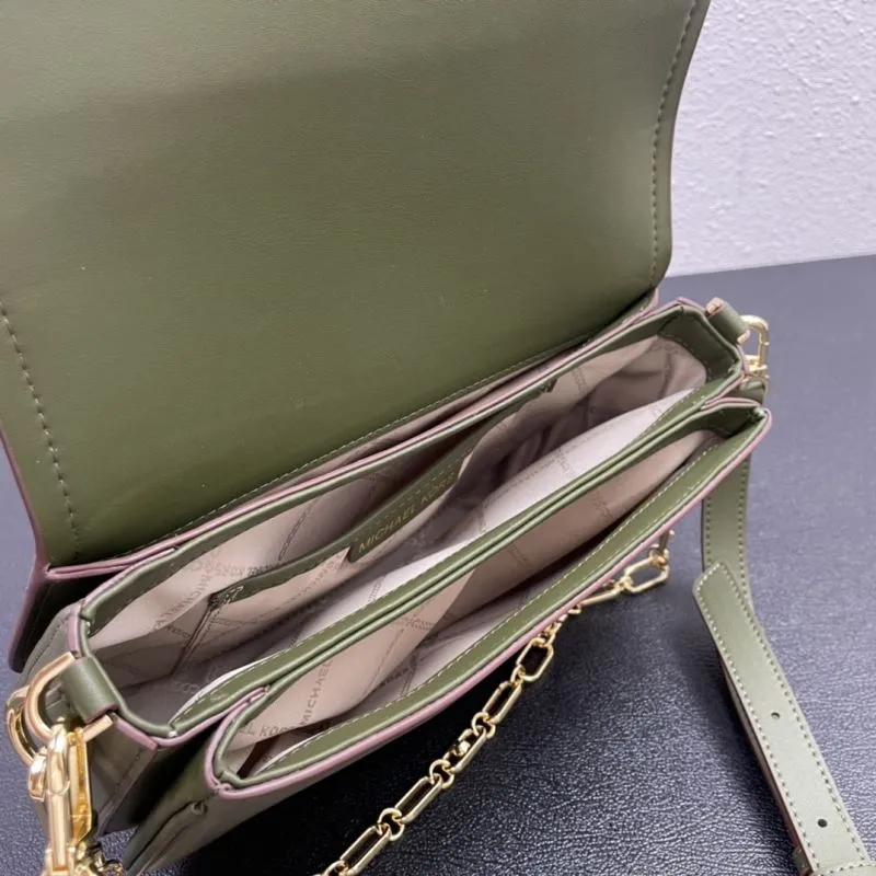 MK Olive Green Satchel Crossbody Bag H02047-1 - Image 8