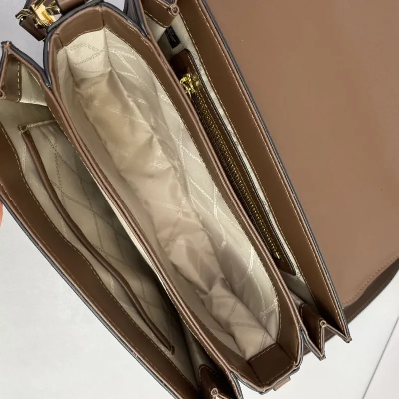Michael Kors Brown Satchel Bag J8278 25cm - Image 8