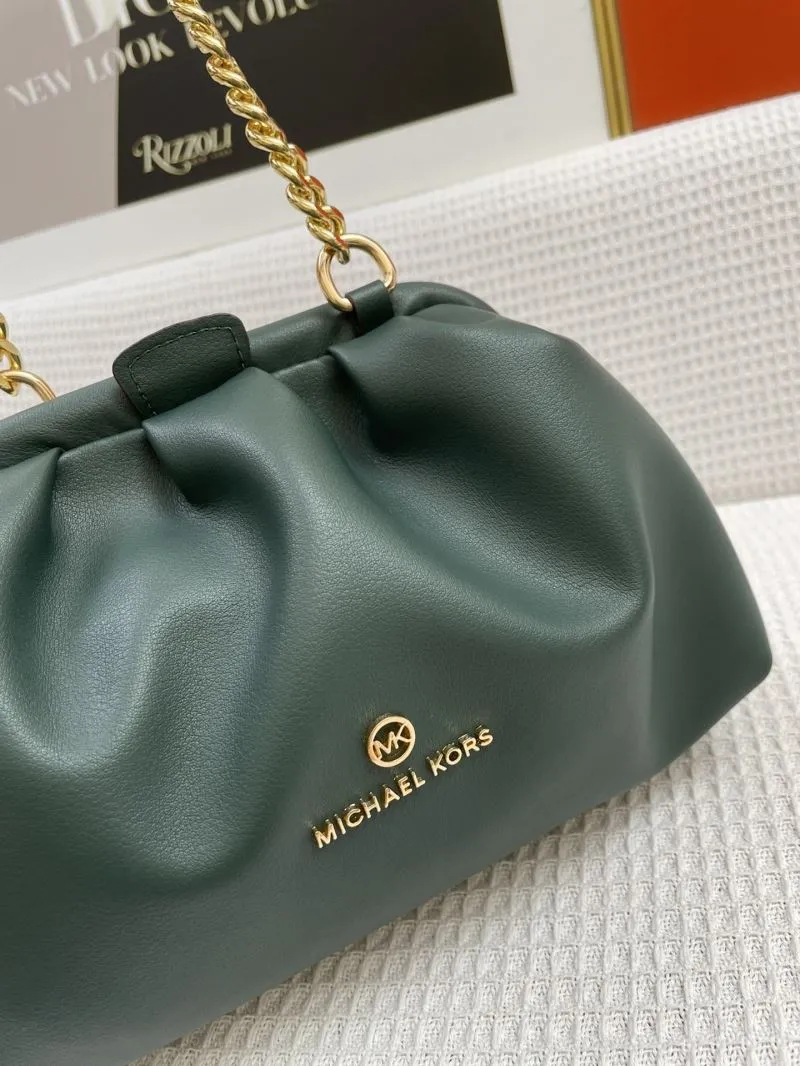 Michael Kors Dark Green Cloud Leather Bag H2053 - Image 4
