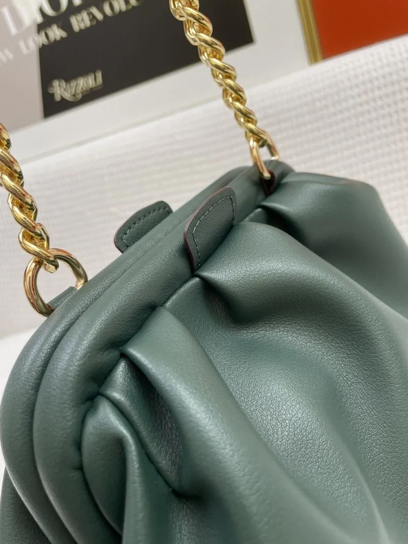 Michael Kors Dark Green Cloud Leather Bag H2053 - Image 5
