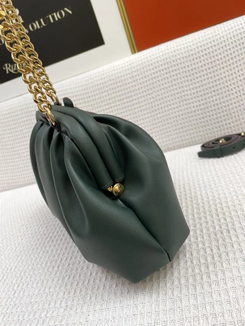 Michael Kors Dark Green Cloud Leather Bag H2053 - Image 6