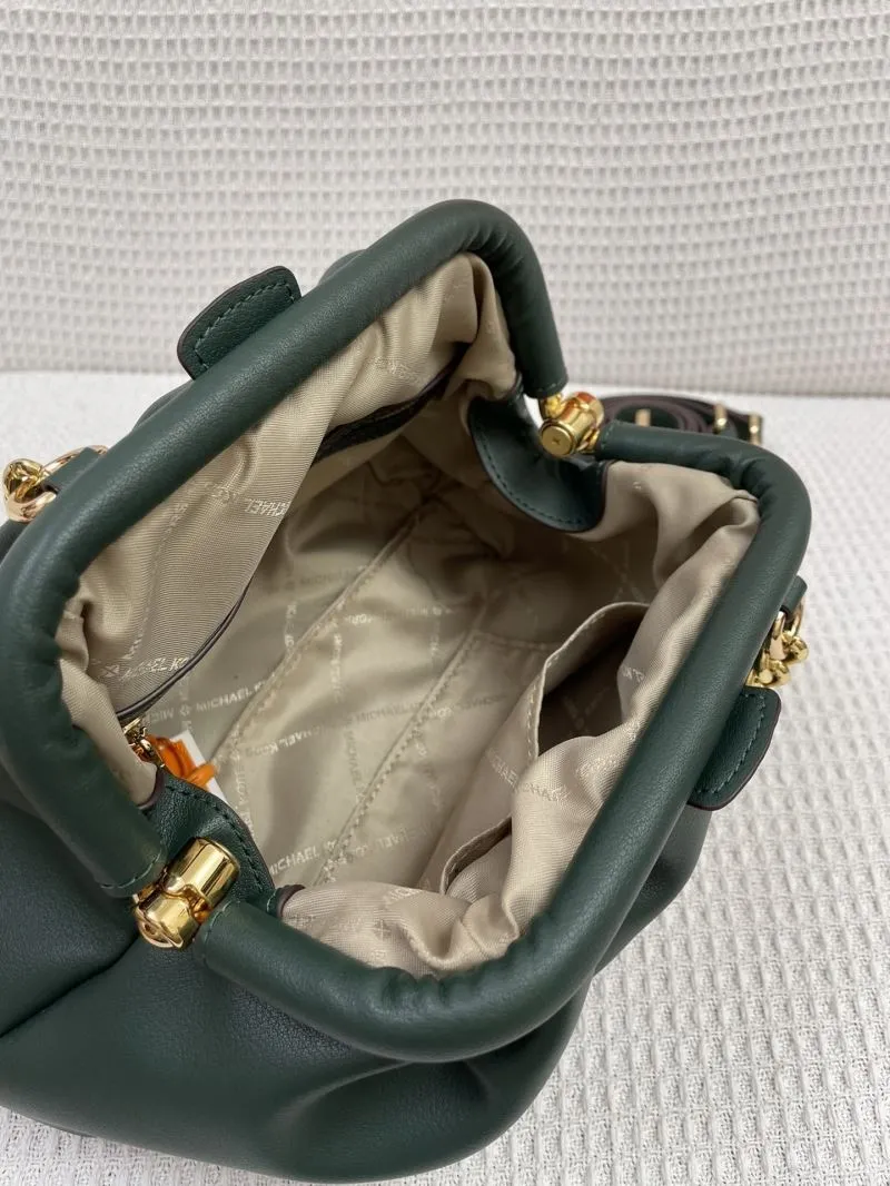 Michael Kors Dark Green Cloud Leather Bag H2053 - Image 8