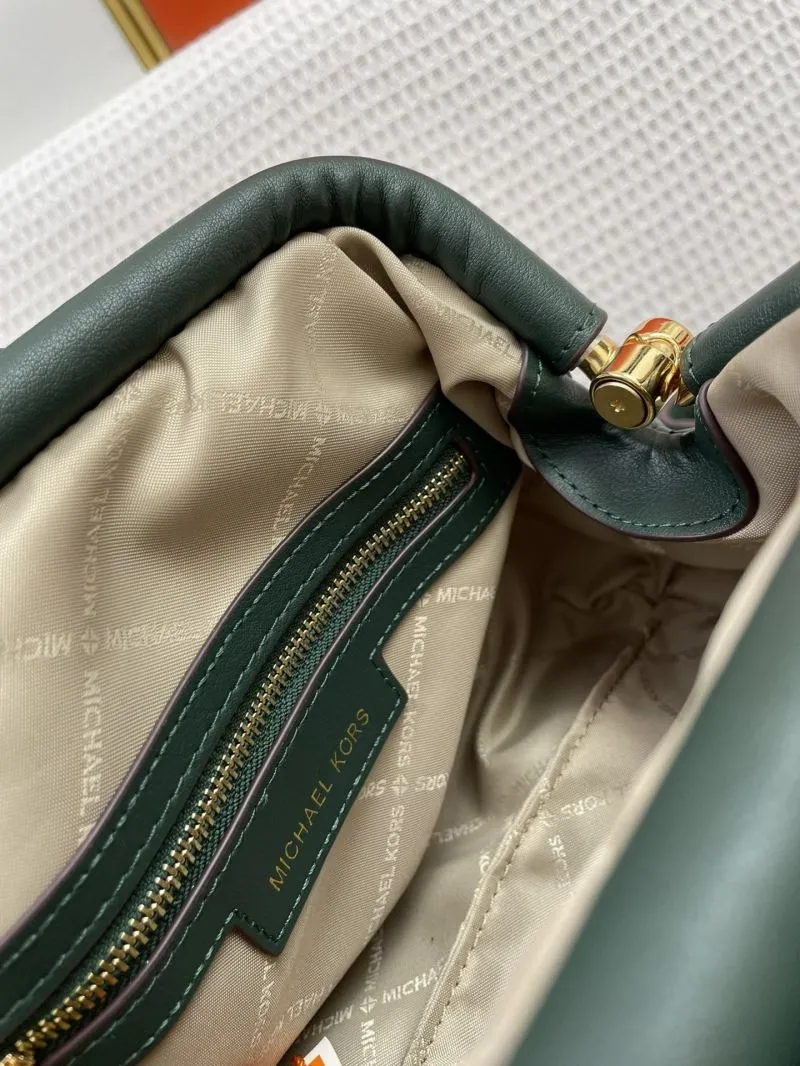 Michael Kors Dark Green Cloud Leather Bag H2053 - Image 9