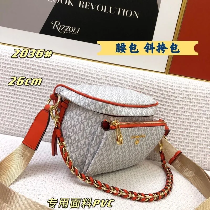 MK Monogram White Red Crossbody Fanny Pack 2036 26cm - Image 3