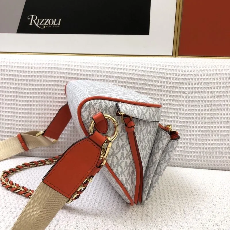 MK Monogram White Red Crossbody Fanny Pack 2036 26cm - Image 7