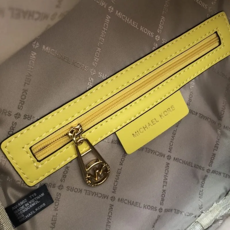 Michael Kors Brown Yellow Trim Crossbody Waist Bag 2036 26cm - Image 9