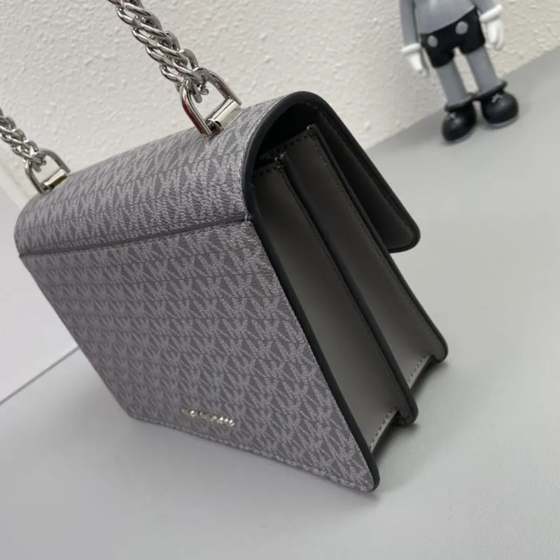 Michael Kors Gray Monogram Satchel Bag J2128 23cm - Image 6