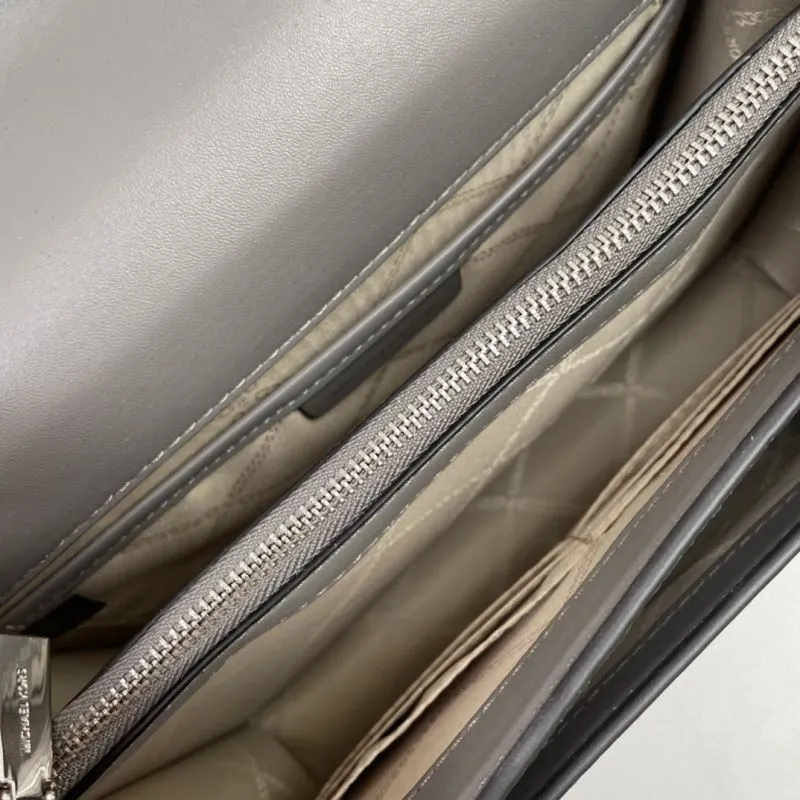 Michael Kors Gray Monogram Satchel Bag J2128 23cm - Image 9