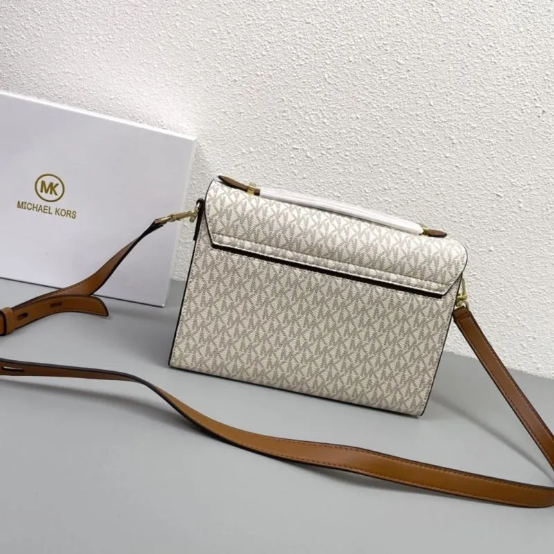 Michael Kors Vanilla Monogram Satchel Crossbody Bag 70 - Image 3