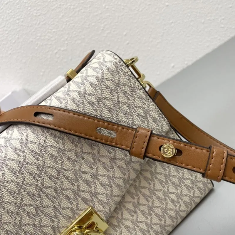 Michael Kors Vanilla Monogram Satchel Crossbody Bag 70 - Image 6