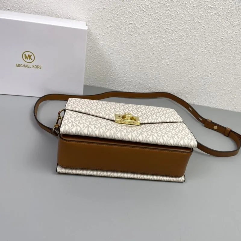 Michael Kors Vanilla Monogram Satchel Crossbody Bag 70 - Image 7