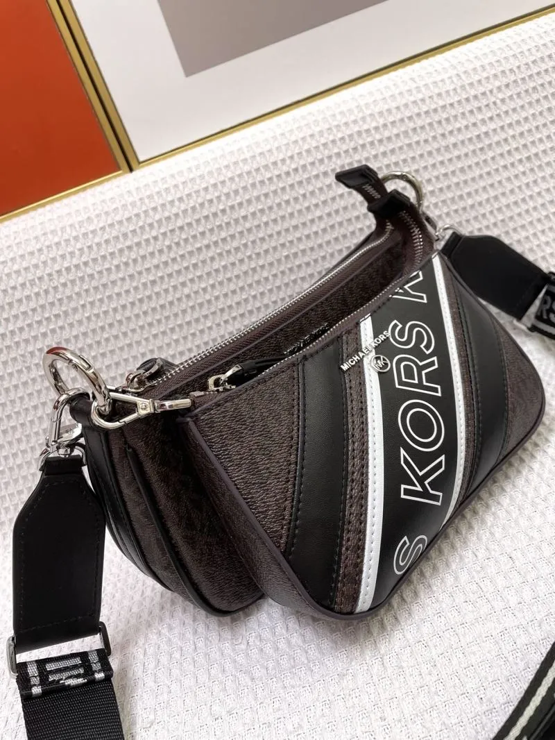 Michael Kors H2105 4 Piece Crossbody Bag Set Dark Brown - Image 6